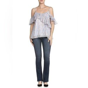 Miss Me Cold-Shoulder Ruffle Blouse